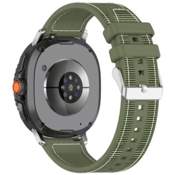 Samsung Galaxy Watch 8/8 Classic Hybrid Nylon Silicone Band Green - 1