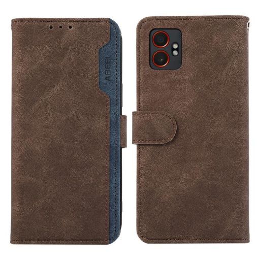 Galaxy XCover7 Pro ABEEL RFID Leather Case, Brown-Blue - 1