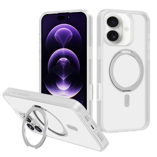 iPhone 17 MagSafe Rotating Holder PC TPU Case (White) - 1