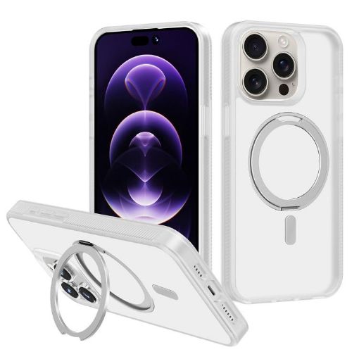 iPhone 13 Pro Kalebol White MagSafe Rotating Holder Phone Case - 1