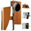 Xiaomi 15 Ultra Brown Leather Wallet Phone Case with Strap - 1