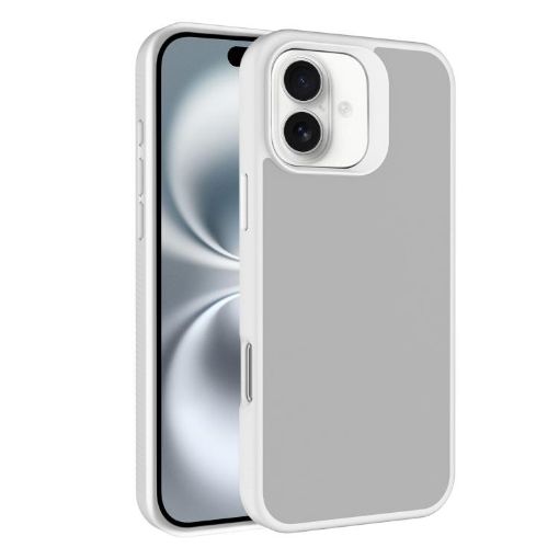 iPhone 16 Plus Kalebol White Frosted PC Hybrid TPU Case - 1
