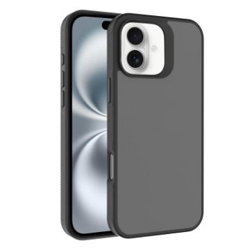 iPhone 16 Plus Kalebol Frosted PC Hybrid TPU Case (Black) - 1