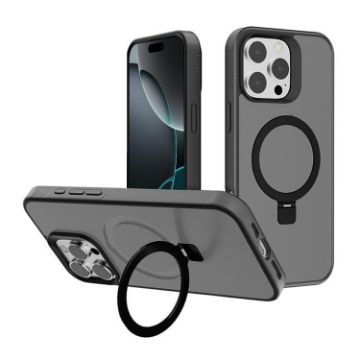 For iPhone 16 Pro Max Kalebol Frosted MagSafe Case - Black - 1