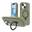 iPhone 15 Kalebol Frosted MagSafe Holder Case (Deep Green) - 1