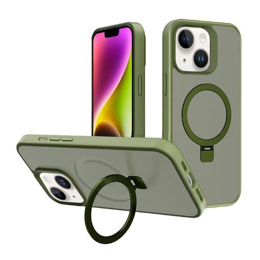 iPhone 14 Kalebol Frosted MagSafe PC Case (Deep Green) - 1