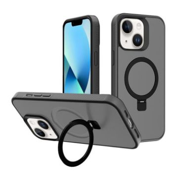 iPhone 13 Kalebol Frosted MagSafe Holder Case (Black) - 1