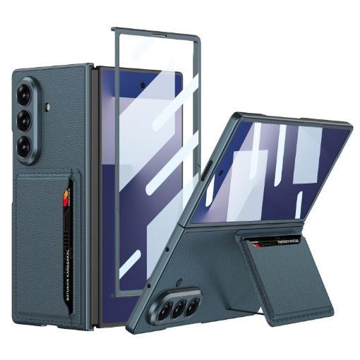 GKK Ultra-thin Leather Case for Galaxy Z Fold7 5G with Card Slots (Green) - 1