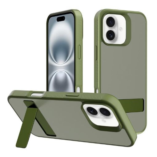 iPhone 16 Plus Kalebol Deep Green Frosted PC TPU Phone Case - 1