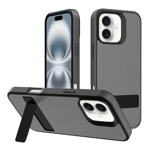 iPhone 16 Kalebol Hybrid Frosted TPU PC Case (Black) - 1