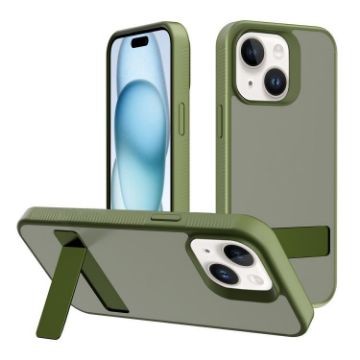 iPhone 15 Kalebol Frosted Deep Green Hybrid TPU Phone Case - 1
