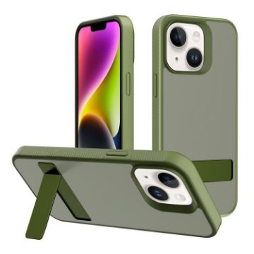iPhone 14 Plus Kalebol Deep Green Hybrid Frosted Case Holder - 1