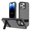 iPhone 14 Pro Kalebol Frosted Holder Hybrid Case (Black) - 1