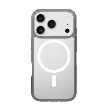 iPhone 17 Pro Clear MagSafe Shockproof Case, Hybrid TPU PC, Grey - 1