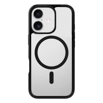 iPhone 16 Plus Kalebol Clear MagSafe Shockproof Case (Black) - 1