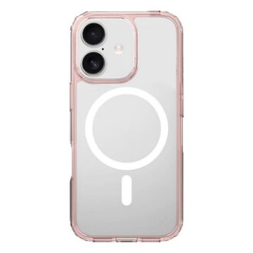 iPhone 16 Kalebol MagSafe Clear Shockproof Case (Pink) - 1