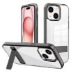 iPhone 15 Plus Kalebol Holder Clear Acrylic TPU Case (Black) - 1