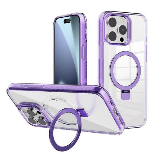 iPhone 17 Pro Kalebol MagSafe Clear TPU Case (Purple) - 1