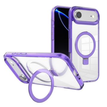 iPhone 17 Air MagSafe Holder Clear TPU Case (Purple) - 1