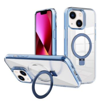 iPhone 13 Kalebol MagSafe Clear TPU Case Holder (Blue) - 1