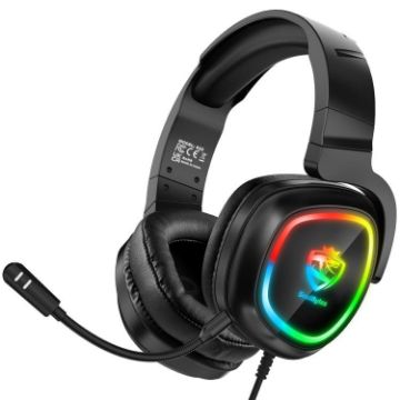ONIKUMA S22 RGB Wired Gaming Earphone - Black Head-mounted - 1