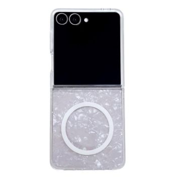 Samsung Galaxy Z Flip7 5G MagSafe Case, Pearlescent Shell (White) - 1