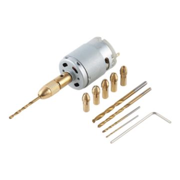 Mini DIY WLXY Brass Electric Drill Set with Chucks & Bits - 1