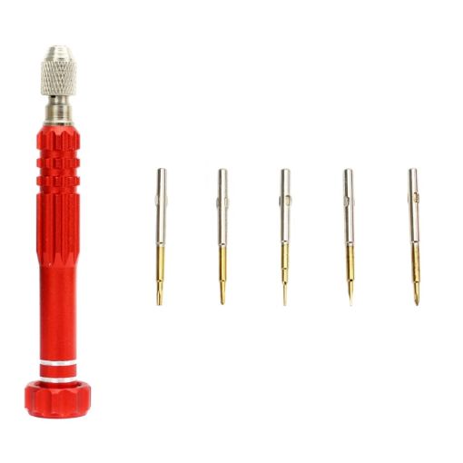 JF-6688 Red 5 in 1 Multi-purpose Pen Style Screwdriver for Phone Repair - 1