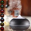 Wood Grain 10W Aromatherapy Humidifier with LED Light, 150mL (Black) - 1