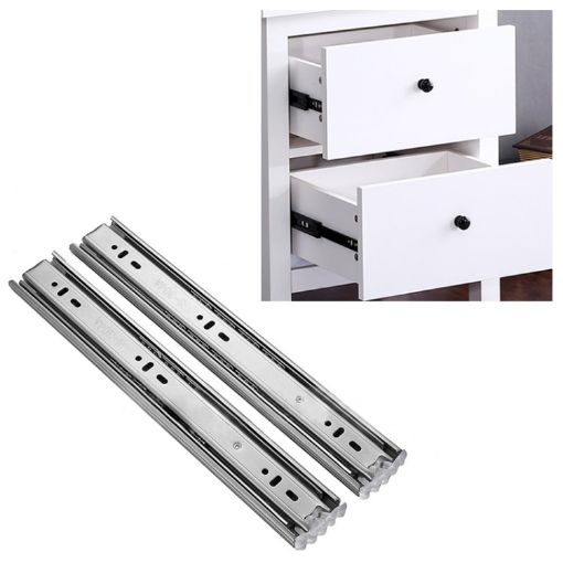 20" 3-Section Quiet Stainless Steel Ball Bearing Drawer Slides 50cm - 1