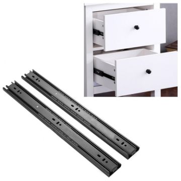 20" Cold Rolled Steel 3-Section Mute Drawer Slides, 50cm Rail - 1