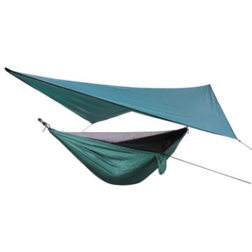 Weatherproof Outdoor Hammock with Mosquito Net Backdrop Set - 1