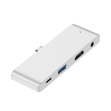 HW-TC29 4 In 1 Type-C/USB-C Extension HUB Adapter for iPad Pro (Silver) - 1