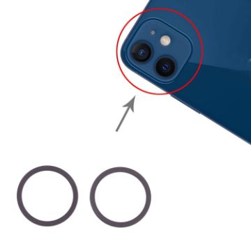 Rear Camera Glass Lens Metal Protector Ring for iPhone 12 (Blue) - 1
