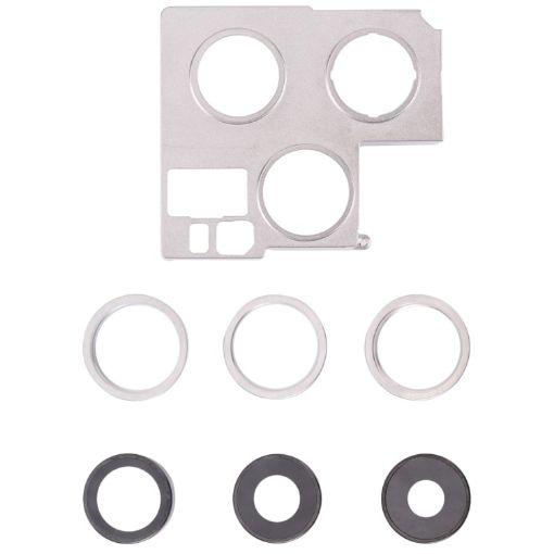 iPhone 13 Pro Max Camera Lens Cover & Bracket (Silver) - 1