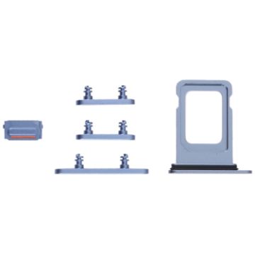 Blue SIM Card Tray & Side Keys for iPhone 14 - 1