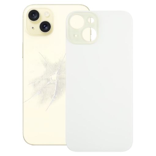 iPhone 15 Yellow Glass Back Cover with Large Camera Hole Replacement - 1