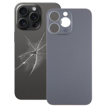 iPhone 15 Pro Max Black Glass Back Cover with Camera Hole - 1