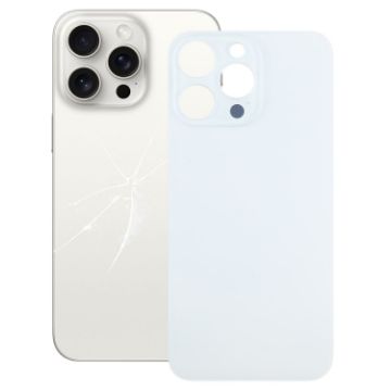 iPhone 15 Pro Max White Back Cover with Large Camera Hole Glass - 1