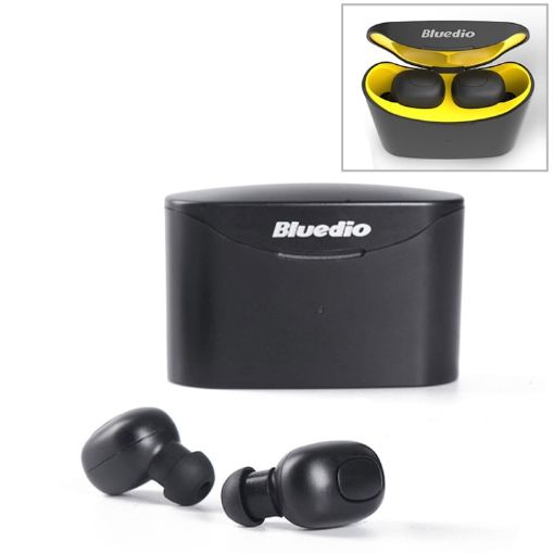 Bluedio TWS T-elf Yellow Bluetooth 5.0 In-Ear Headset with Charging Cabin - 1