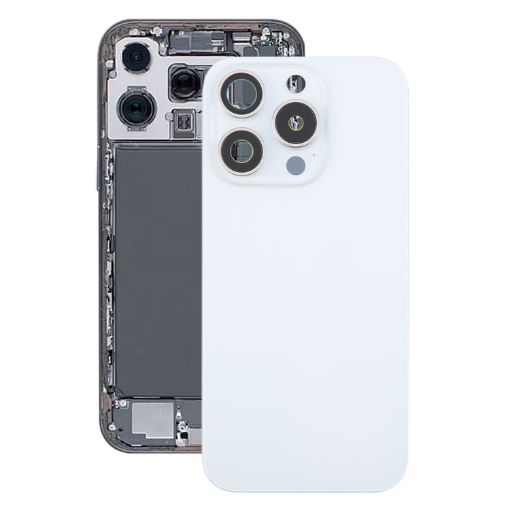 iPhone 16 Pro Max Glass Battery Back Cover + MagSafe (White) - 1