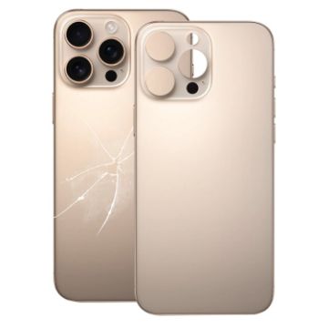 iPhone 16 Pro Gold Glass Back Cover with Large Camera Hole - 1