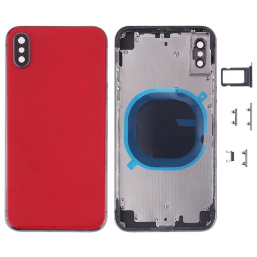 iPhone X Red Back Housing Cover with SIM Tray & Side Keys - 1