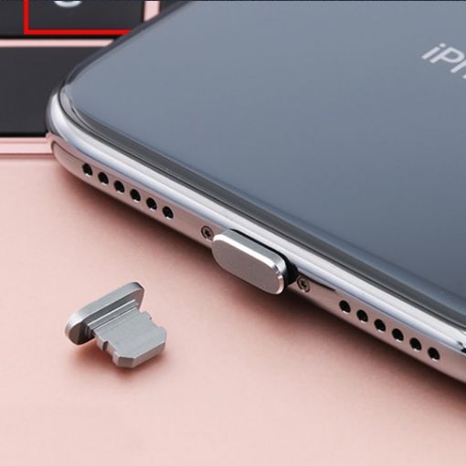 Universal 8 Pin Charging Port Anti-Dust Plug for iPhone, 2pcs (Grey) - 1