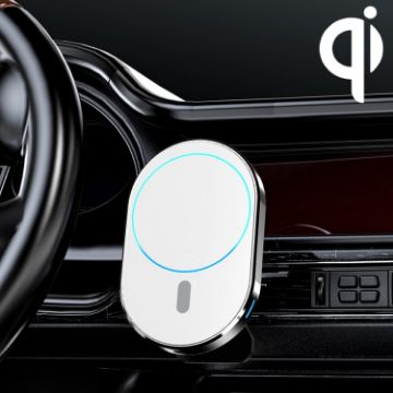 JJT-968 Magnetic Car Air Outlet Wireless Charger 15W Max (White) - 1