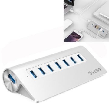 ORICO M3H7-V1 Aluminum 7-Port USB 3.0 HUB with 30W Power Adapter - 1