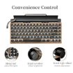 Round Retro Punk Keycap Mechanical Bluetooth Keyboard (Wood) - 2