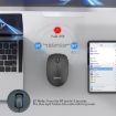 MKESPN 859 Wireless Mouse, 2.4G, BT5.0, BT3.0, Three Modes, White - 6