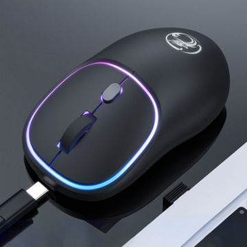 iMICE W-618 Silent Wireless Mouse, 1600 DPI, Rechargeable, Black - 1