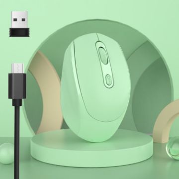 M107 Green 4-Button 1600 DPI Dual Mode Wireless Rechargeable Mouse - 1